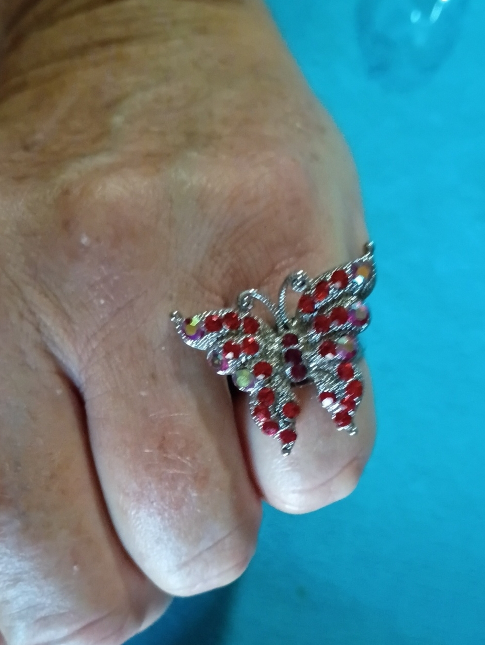 Butterfly Red Crystal Toe Ring - Women Jewelry.NWT